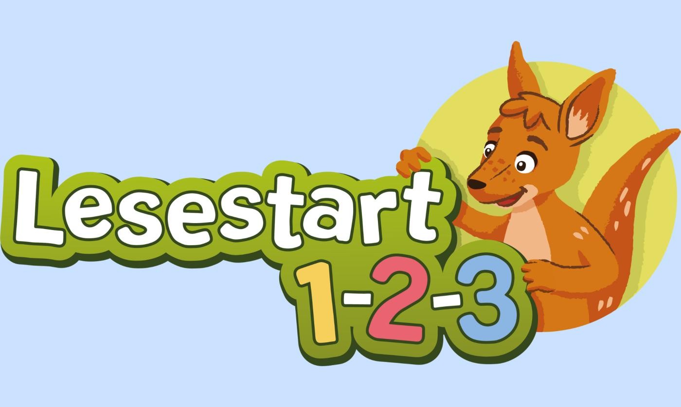 Schriftzug Lesestart 1-2-3 mit Känguru